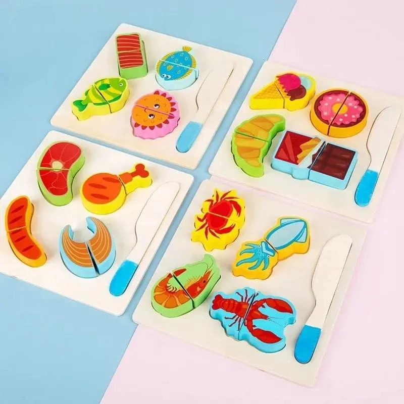 PUZZLE DE MADERA PARA CORTAR FRUTAS Y VERDURAS EDUCATIVO - 6