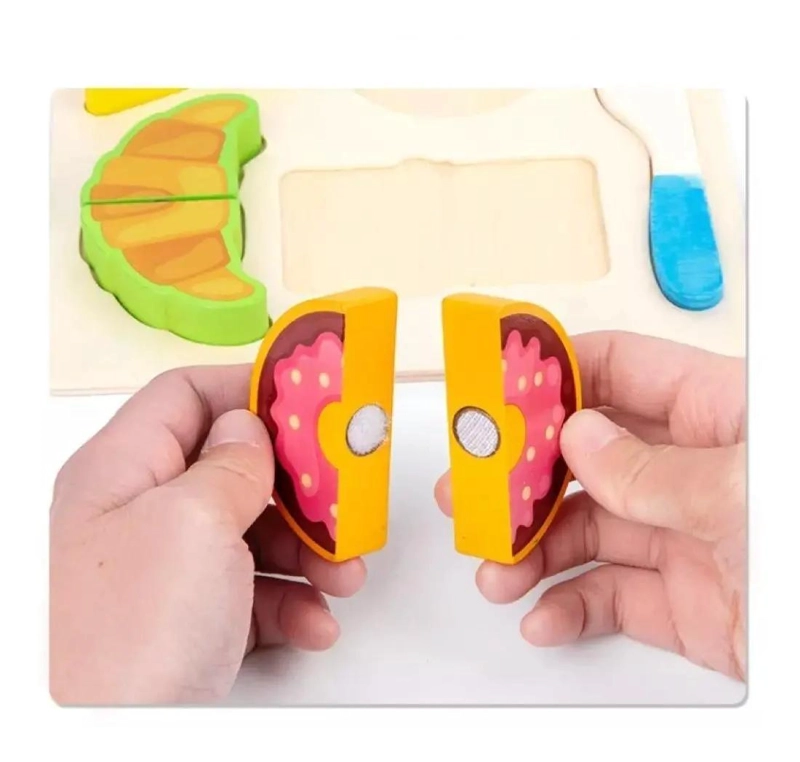 PUZZLE DE MADERA PARA CORTAR FRUTAS Y VERDURAS EDUCATIVO - 7