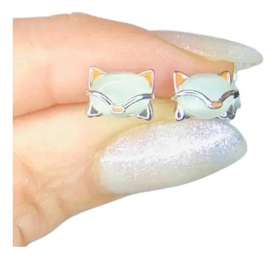 AROS DE PLATA 925 CON DISEÑO DE ANIMALITOS Y TOPE - 3