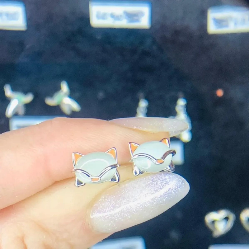AROS DE PLATA 925 CON DISEÑO DE ANIMALITOS Y TOPE - 5