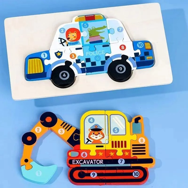 ROMPECABEZAS DE MADERA 3D PARA NIÑOS PACK DE 5 - 3
