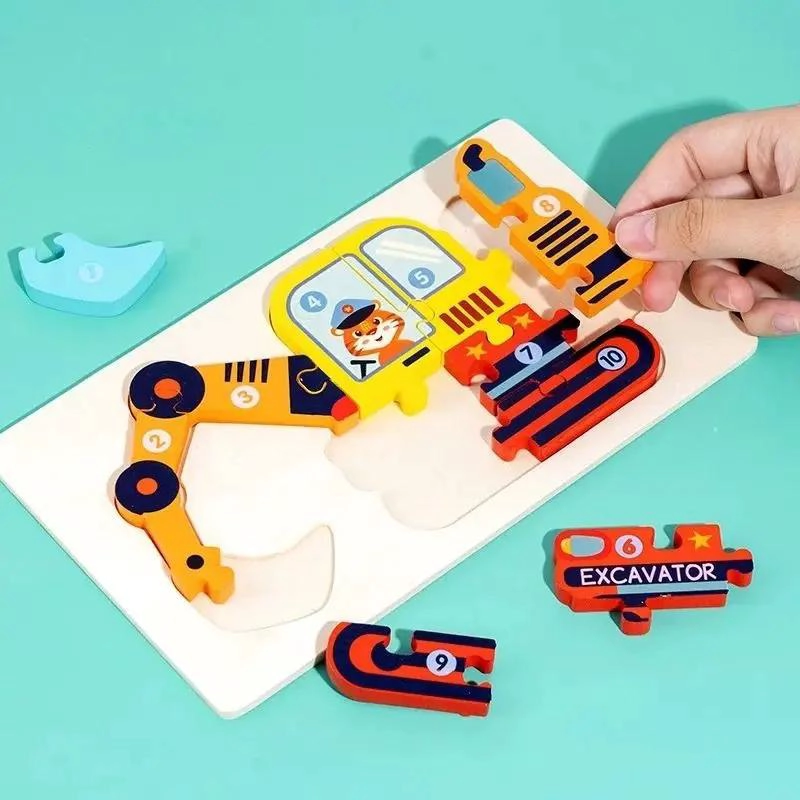 ROMPECABEZAS DE MADERA 3D PARA NIÑOS PACK DE 5 - 5