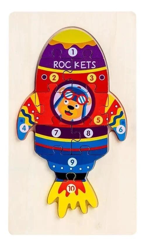 ROMPECABEZAS DE MADERA 3D PARA NIÑOS PACK DE 5 - 6