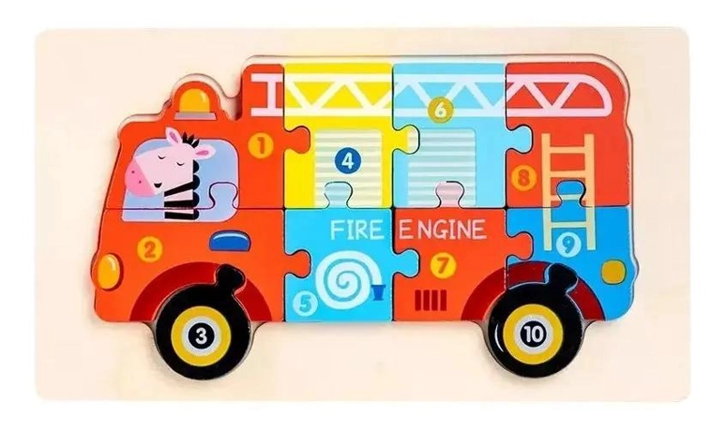 ROMPECABEZAS DE MADERA 3D PARA NIÑOS PACK DE 5 - 7