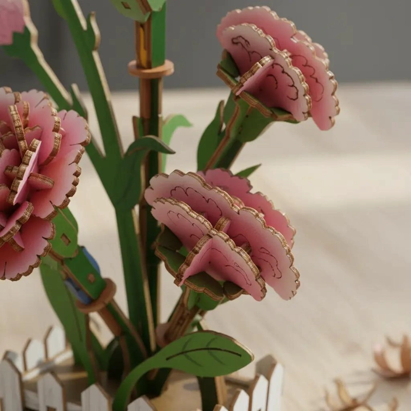 PUZZLE 3D FLOR DE MADERA ARMABLE PARA DECORACION - 2