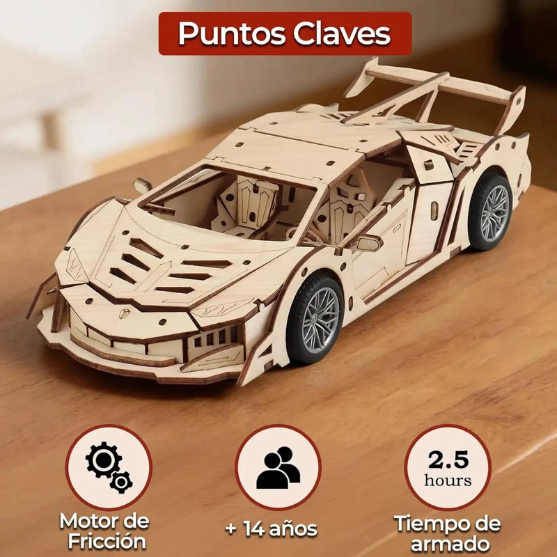 PUZZLE 3D ARMABLE DE MADERA CON MOTOR DINAMICO - 3