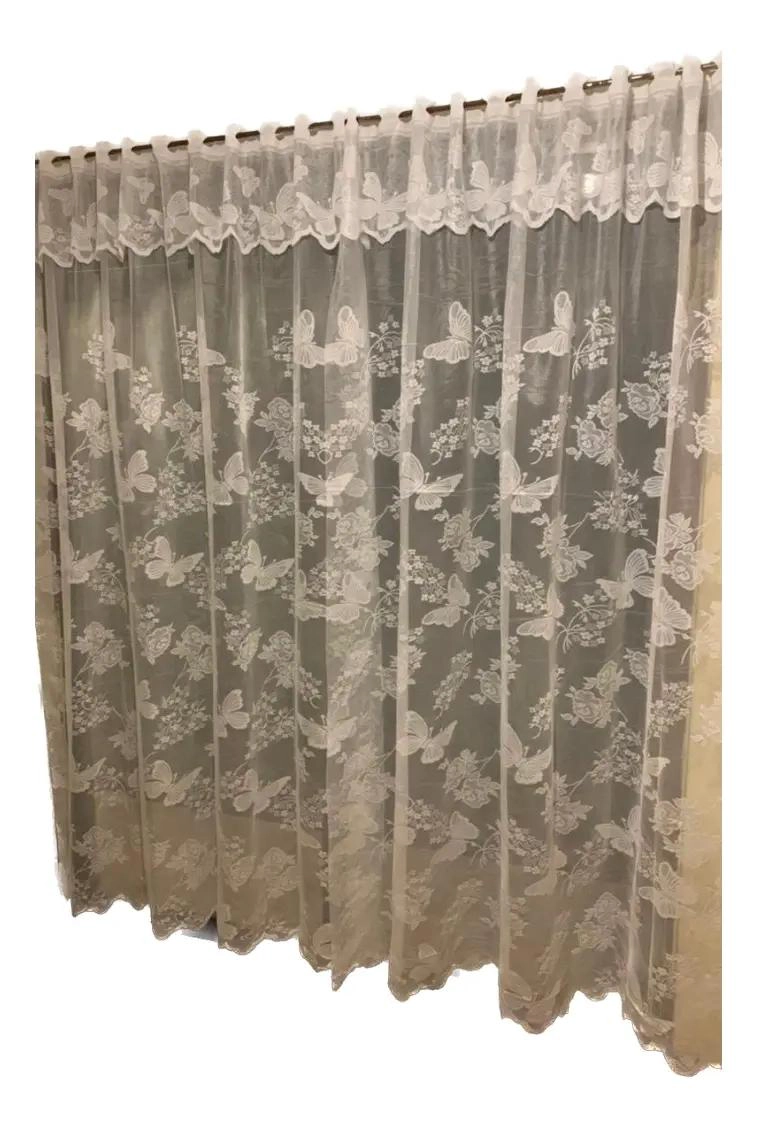 VISILLO DE HILO CON CENEFA PARA DECORACION DE VENTANAS - 1