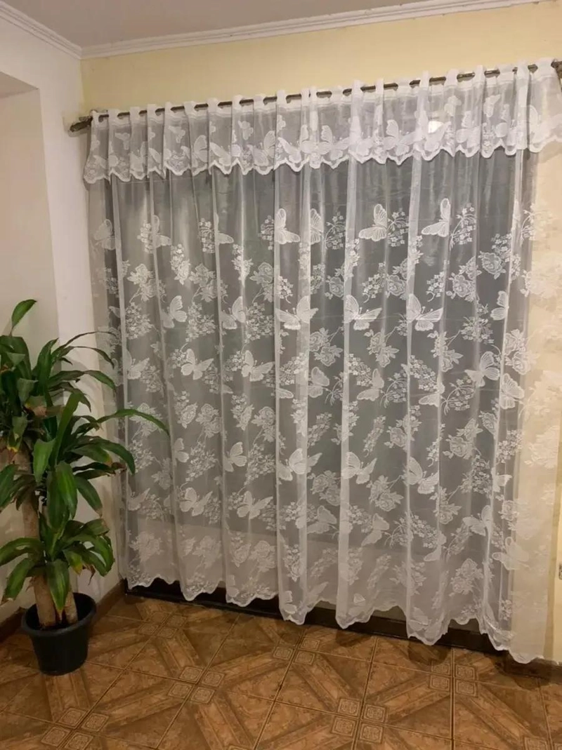 VISILLO DE HILO CON CENEFA PARA DECORACION DE VENTANAS - 2