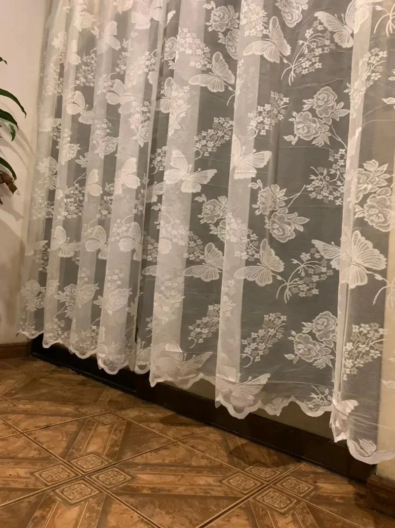 VISILLO DE HILO CON CENEFA PARA DECORACION DE VENTANAS - 4