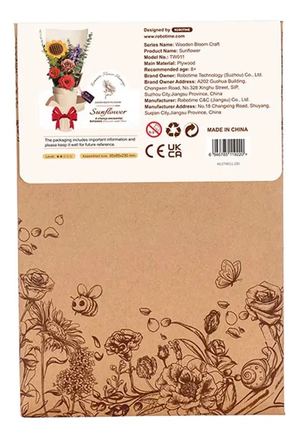 PUZZLE 3D DE MADERA GIRASOL 86 PIEZAS PARA ARMAR - 3