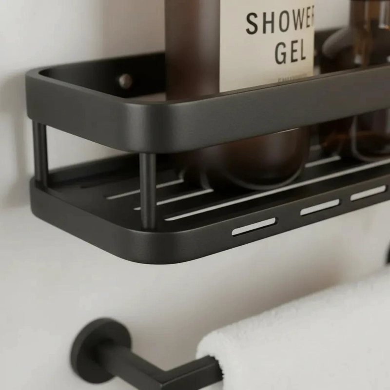 ESTANTE ORGANIZADOR DE DUCHA MINIMALISTA EN COLOR NEGRO - 3