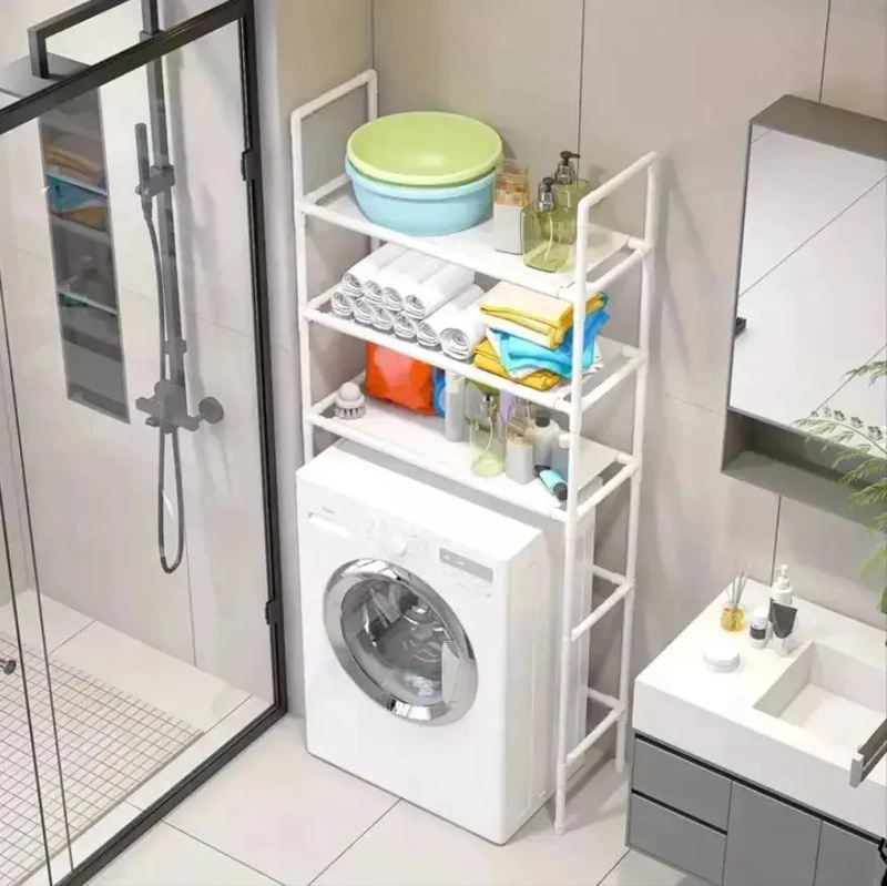 ESTANTE METALICO ORGANIZADOR DE 3 NIVELES PARA BAÑO Y LAVADORA - 3