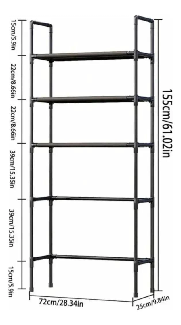 ESTANTE METALICO ORGANIZADOR DE 3 NIVELES PARA BAÑO Y LAVADORA - 4