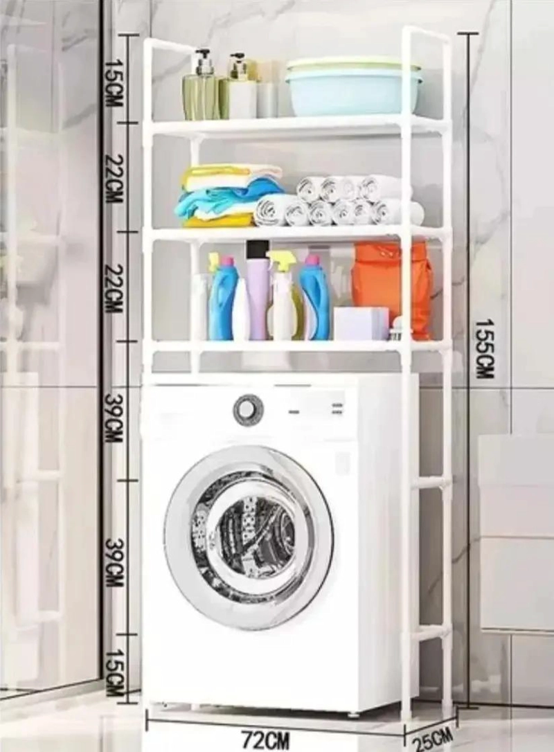 ESTANTE METALICO ORGANIZADOR DE 3 NIVELES PARA BAÑO Y LAVADORA - 5