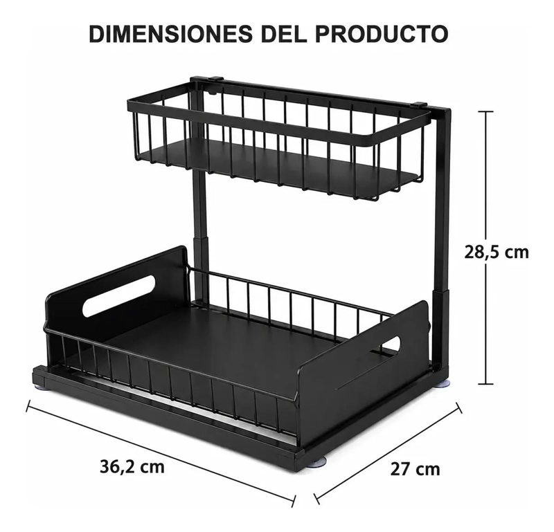 ORGANIZADOR EXTRAIBLE DE COCINA Y BAÑO CON 2 NIVELES - 2