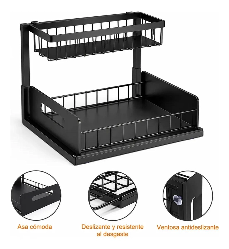 ORGANIZADOR EXTRAIBLE DE COCINA Y BAÑO CON 2 NIVELES - 6
