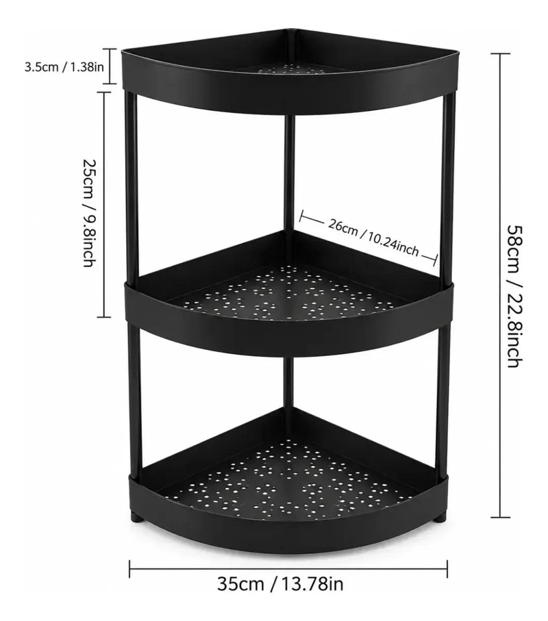 ESTANTE ORGANIZADOR ESQUINERO DE 3 NIVELES PARA BAÑO Y COCINA - 2