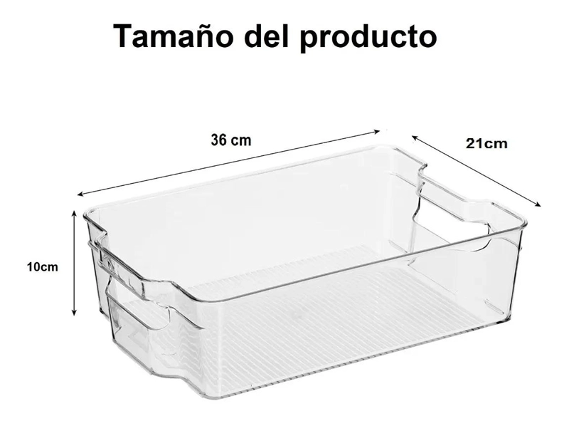 CAJON ORGANIZADOR TRANSPARENTE PARA REFRIGERADOR Y DESPENSA - 1