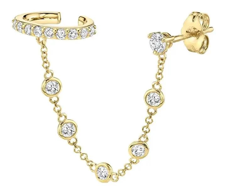ARGOLLA A PRESION CON CADENA Y CIRCONES EN PLATA 925 - 1