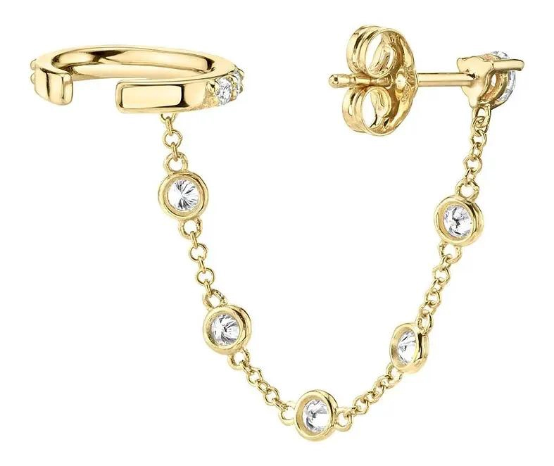 ARGOLLA A PRESION CON CADENA Y CIRCONES EN PLATA 925 - 2