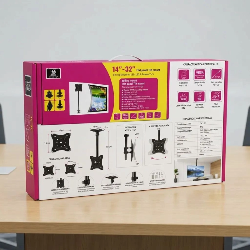 SOPORTE DE TECHO INCLINABLE PARA TELEVISORES DE 14 A 32 PULGADAS - 4
