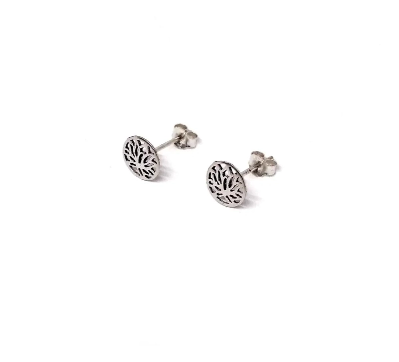 AROS MINI FLOR DE LOTO EN PLATA FINA 925 - 1