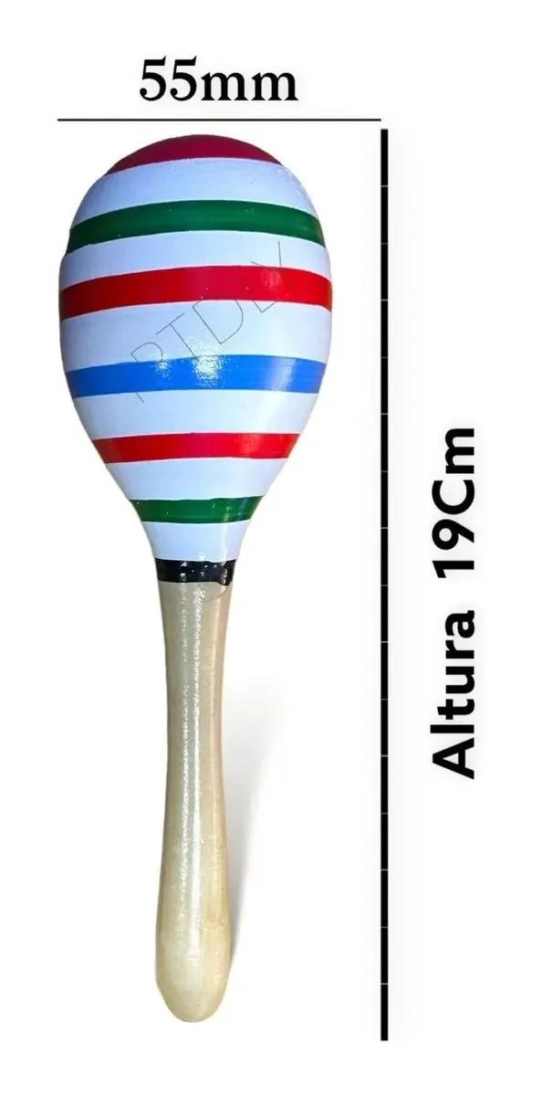MARACAS DE MADERA DIDACTICAS PARA BEBE S EN COLORES SURTIDOS - 1