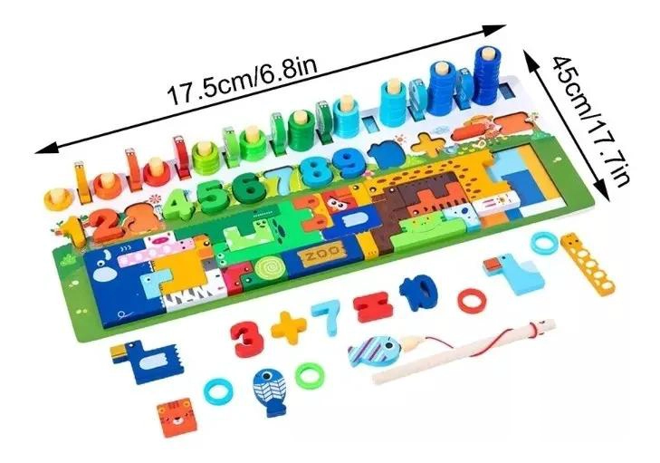 PUZZLE DIDACTICO DE MADERA PARA APRENDER NUMEROS Y FIGURAS - 3