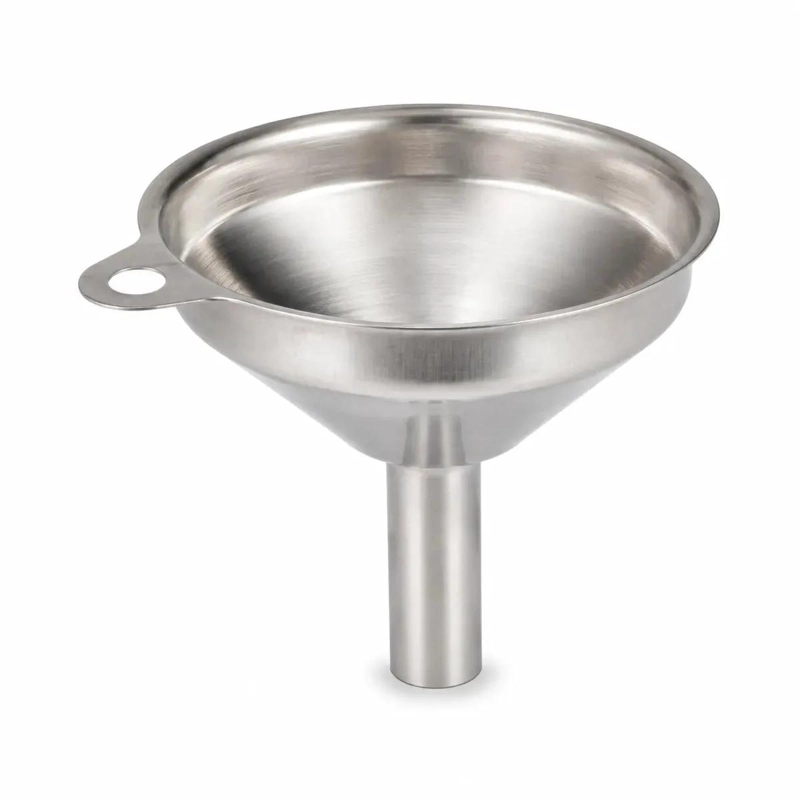 SET DE 3 EMBUDOS PEQUEÑOS DE ACERO INOXIDABLE PARA LIQUIDOS EN COCINA - 7