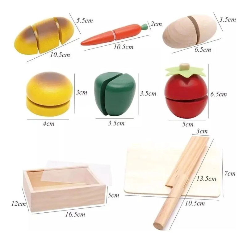 JUGUETE DIDACTICO DE MADERA PARA CORTAR FRUTAS Y VERDURAS - 6