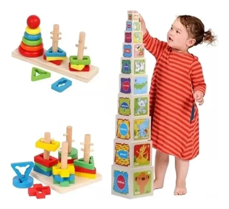 PACK DE JUGUETES DIDACTICOS DE MADERA PARA NIÑOS - 1