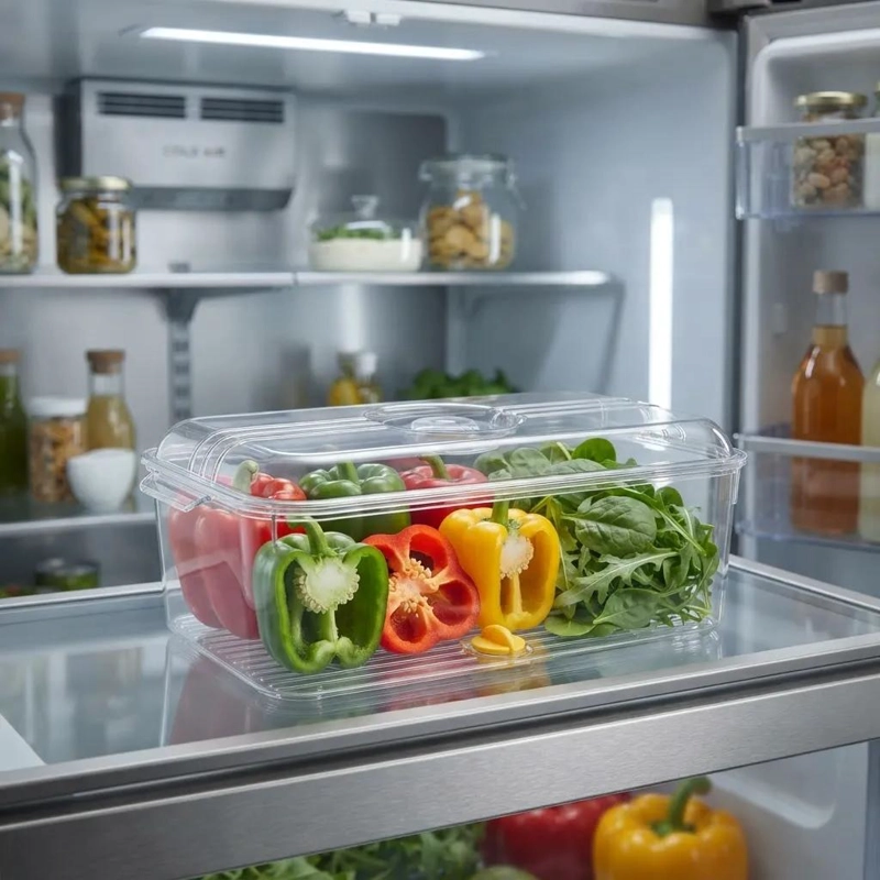 CONTENEDOR ORGANIZADOR ACRILICO CON TAPA PARA ALIMENTOS - 3