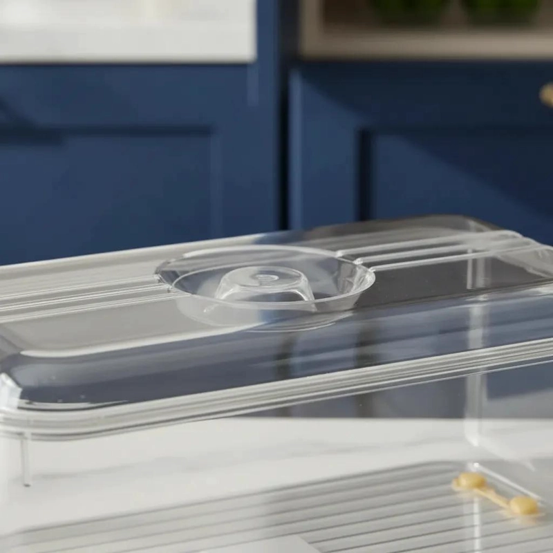 CONTENEDOR ORGANIZADOR ACRILICO CON TAPA PARA ALIMENTOS - 4