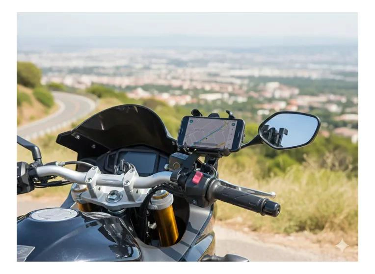 SOPORTE PARA SMARTPHONE DE MOTO CON CARGA USB 3.1 - 3