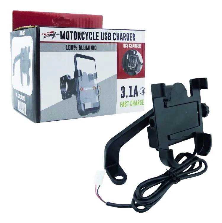 SOPORTE PARA SMARTPHONE DE MOTO CON CARGA USB 3.1 - 4