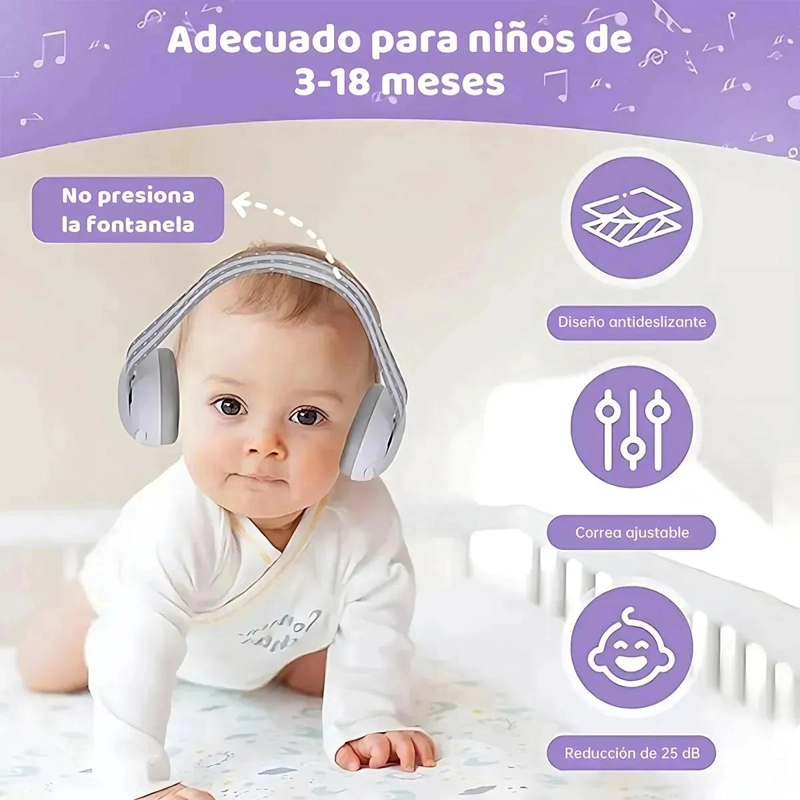 OREJERAS ANTIRUIDO PARA BEBE S 0-4 AÑOS CON PROTECCION AUDITIVA - 3