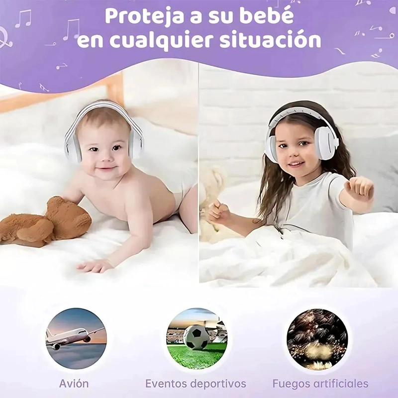 OREJERAS ANTIRUIDO PARA BEBE S 0-4 AÑOS CON PROTECCION AUDITIVA - 6