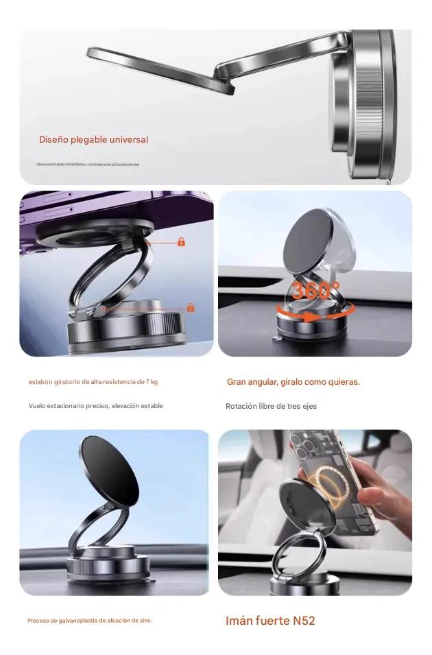 SOPORTE MOVIL UNIVERSAL PARA COCHE CON ROTACION 360° - 3