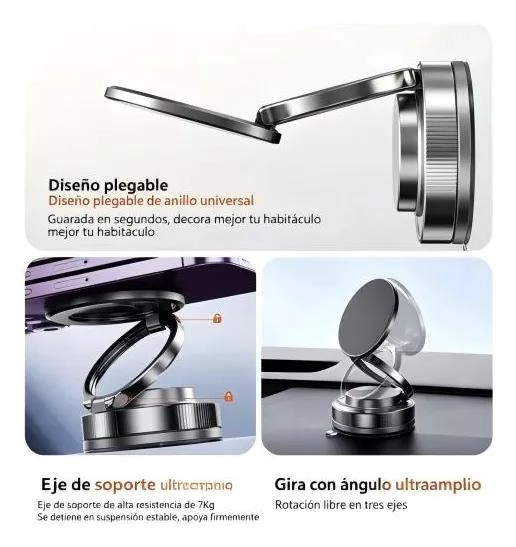 SOPORTE MOVIL UNIVERSAL PARA COCHE CON ROTACION 360° - 8