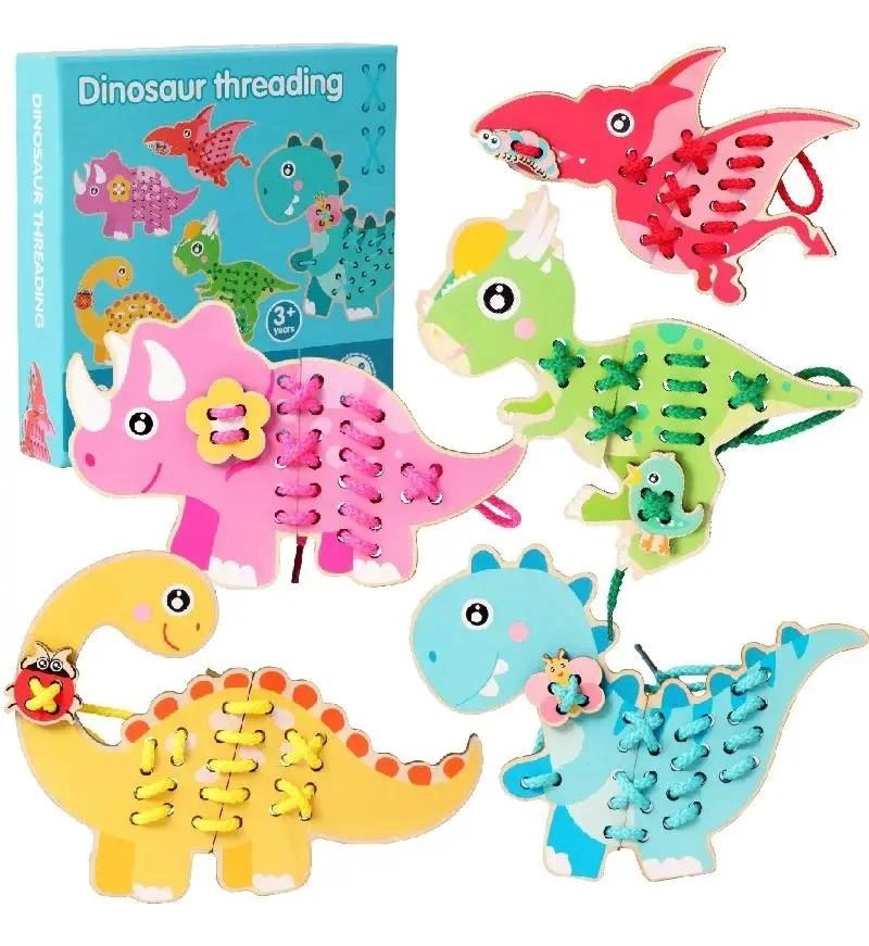 ROMPECABEZAS DE MADERA DINOSAURIO PARA NIÑOS DE 1 A 4 AÑOS - 3