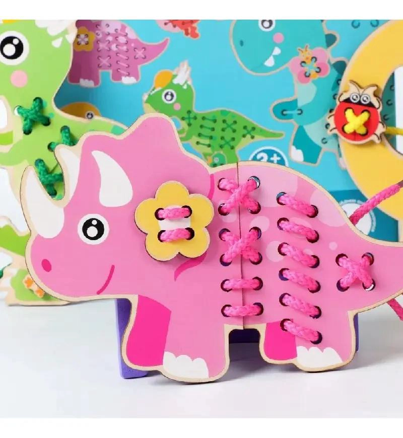 ROMPECABEZAS DE MADERA DINOSAURIO PARA NIÑOS DE 1 A 4 AÑOS - 4