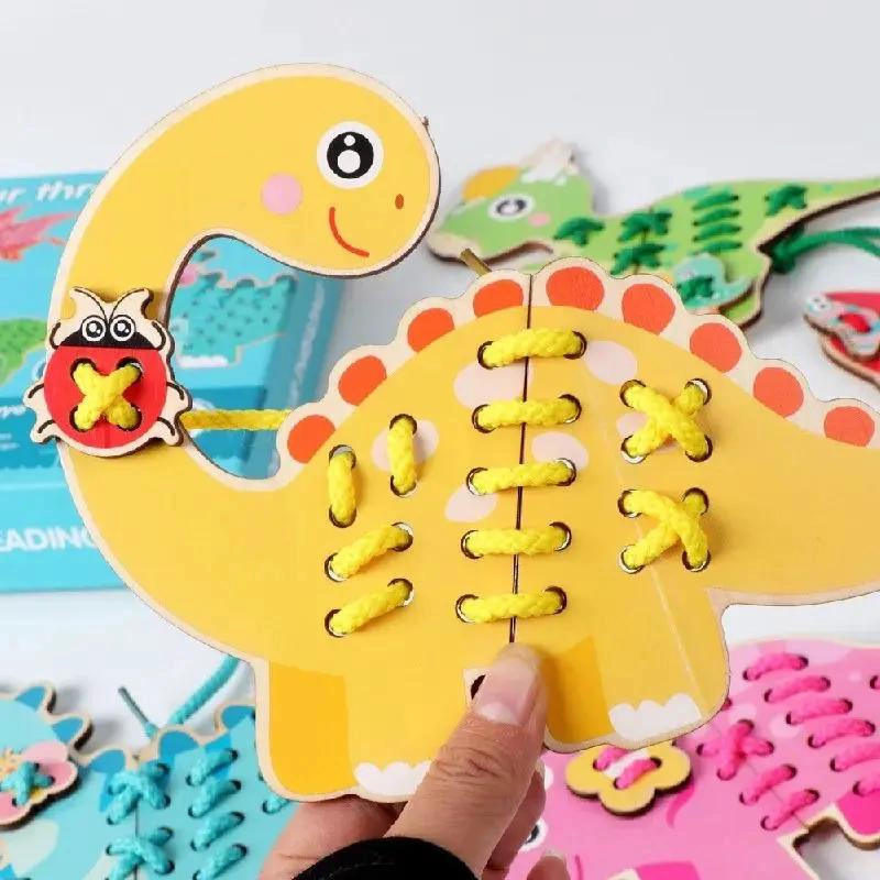 ROMPECABEZAS DE MADERA DINOSAURIO PARA NIÑOS DE 1 A 4 AÑOS - 5