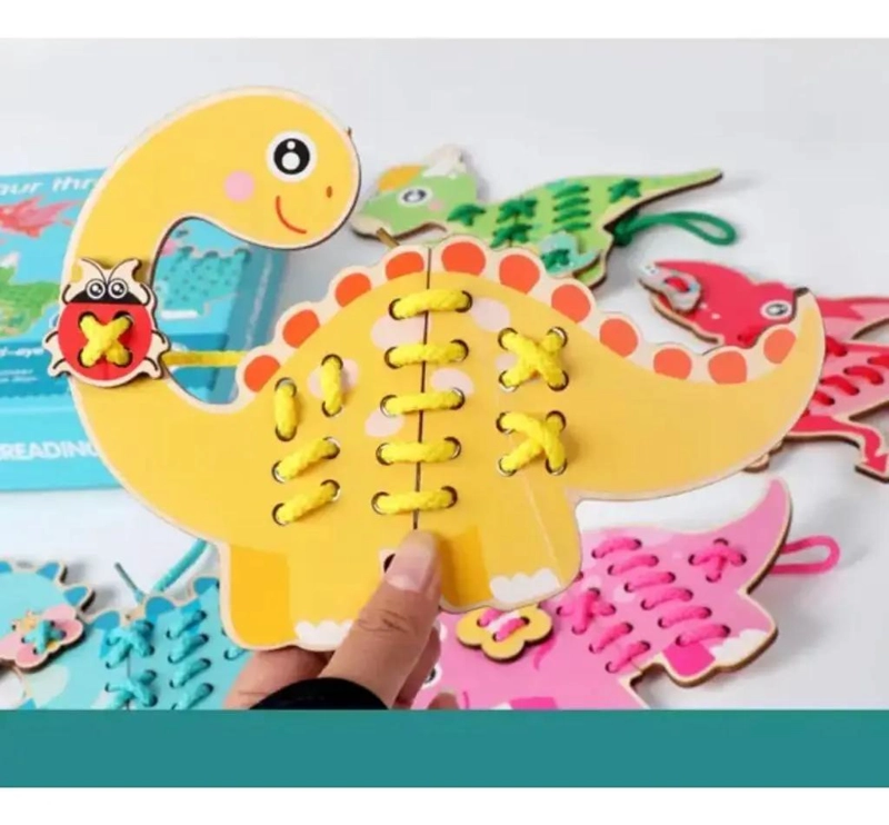 ROMPECABEZAS DE MADERA DINOSAURIO PARA NIÑOS DE 1 A 4 AÑOS - 8