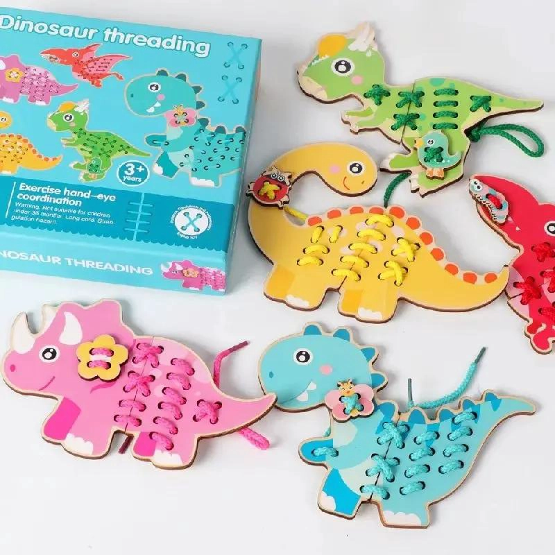 ROMPECABEZAS DE MADERA DINOSAURIO PARA NIÑOS DE 1 A 4 AÑOS - 9
