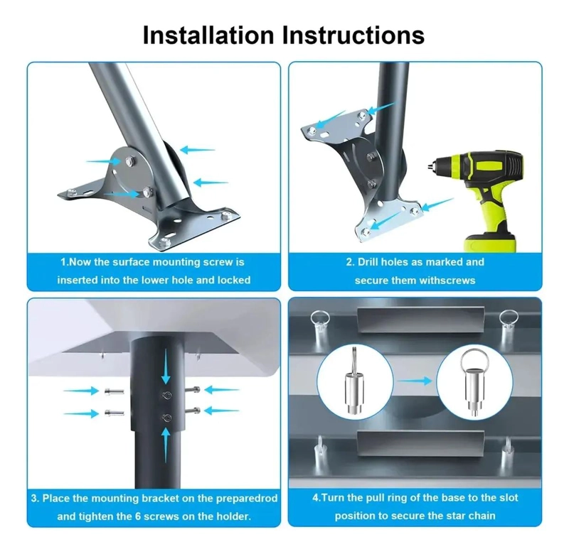 SOPORTE ESTABLE PARA ANTENA CON KIT DE INSTALACION COMPLETO - 7