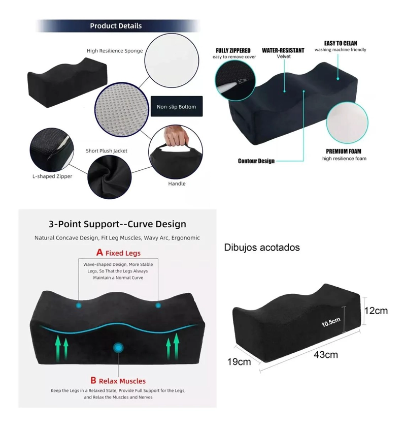 COJIN ERGONOMICO PARA SOPORTE Y RECUPERACION DE CADERA Y GLUTEOS - 6