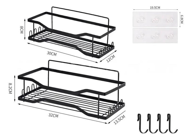 ORGANIZADOR DE DUCHA CON CANASTILLOS DE ACERO INOXIDABLE - 2