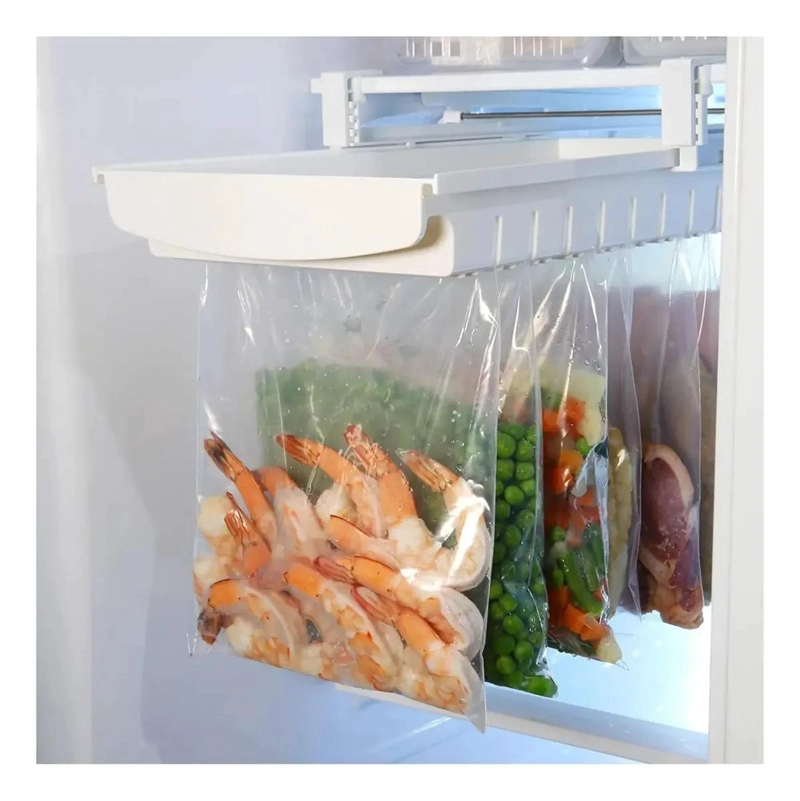 ORGANIZADOR DE BOLSAS PARA REFRIGERADOR CON RIELES Y DISEÑO FUNCIONAL - 3