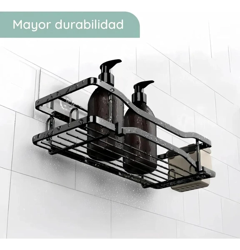 SET ORGANIZADOR DE DUCHA Y BAÑO ADHESIVO DE ACERO INOXIDABLE - 6