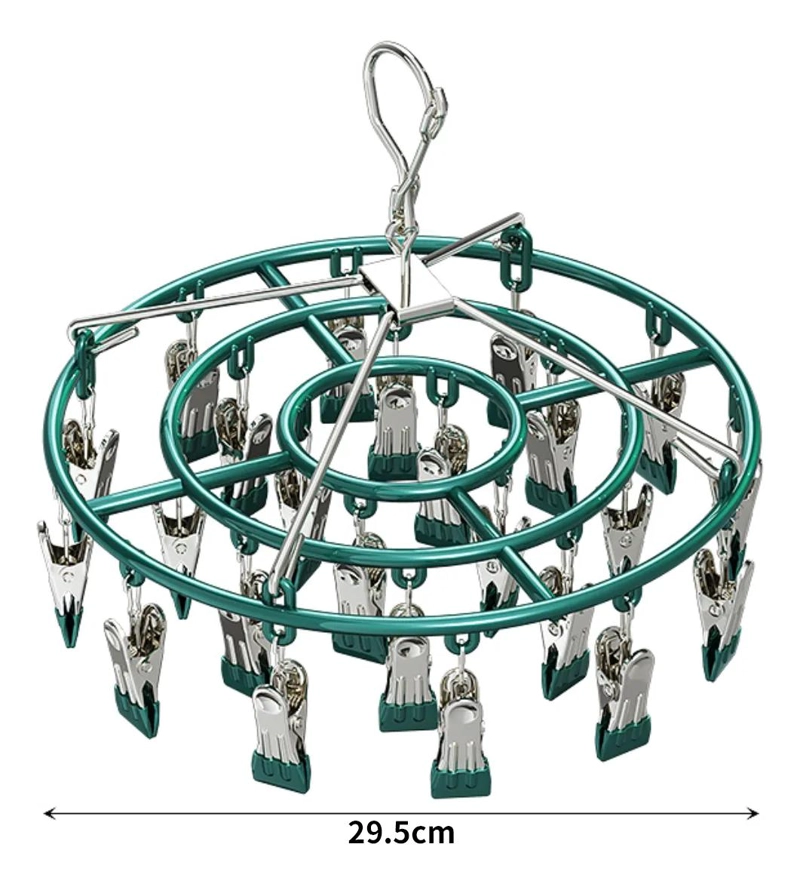 COLGADOR PLEGABLE PARA CALCETINES Y ROPA INTERIOR CON 24 CLIPS - 2